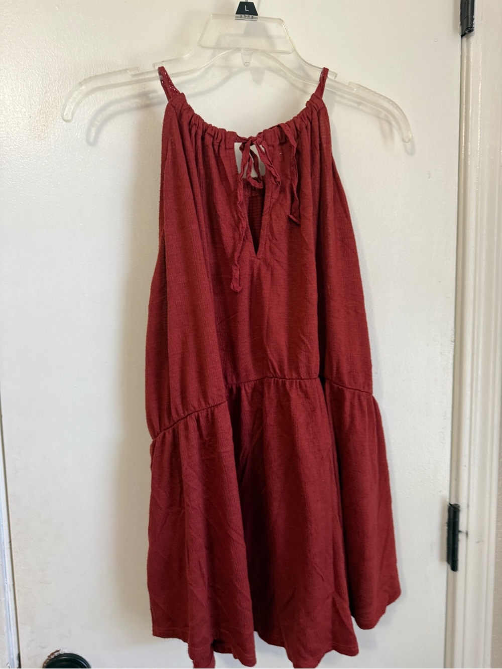 Maurices Red Tiered Halter Tank Top